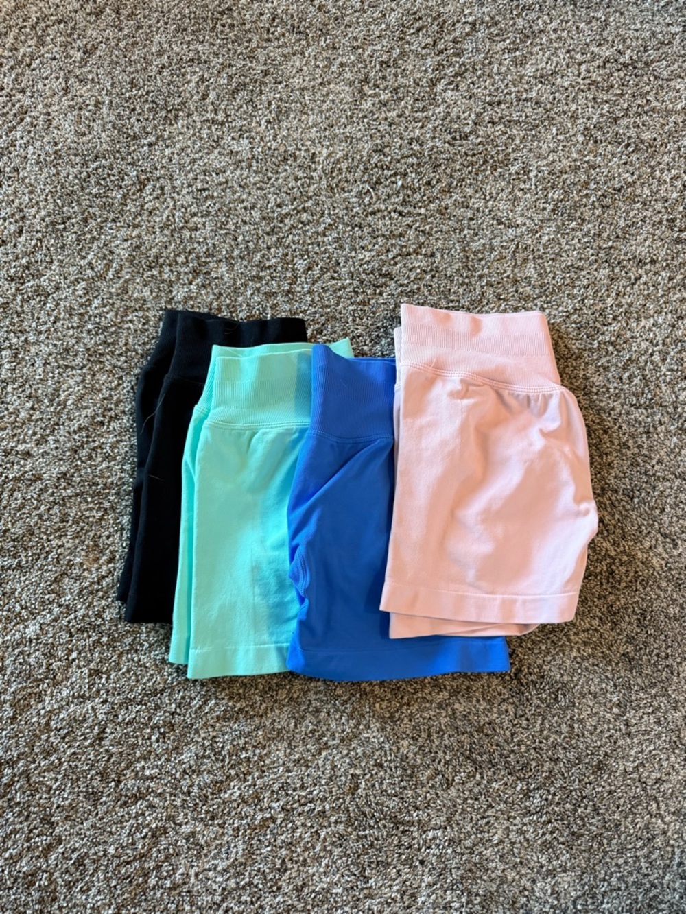 Seamless Active Shorts - Black, Mint, Blue & Pink